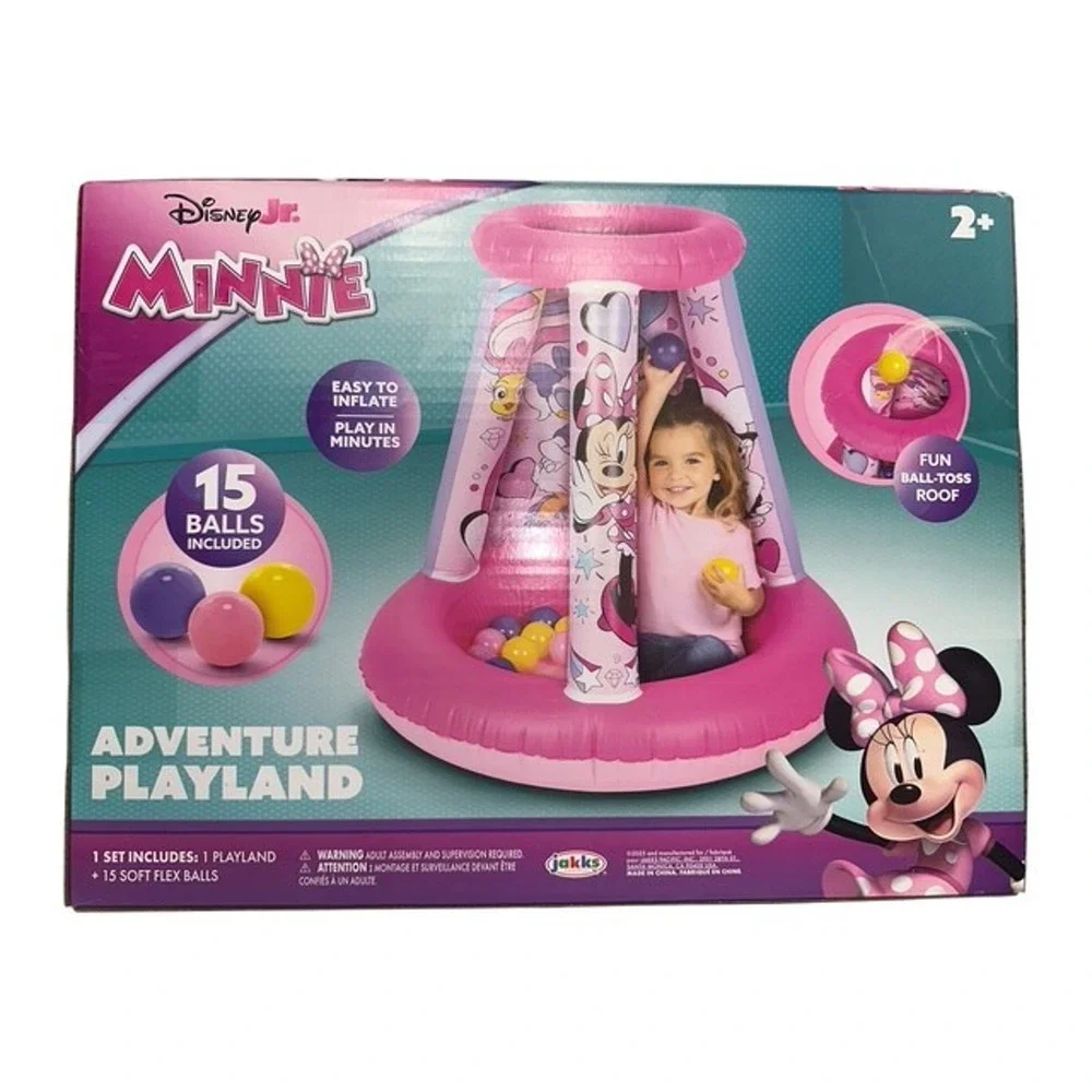 Minnie Mouse Adventure Playland Ball Pit Inflate with 15 Balls Toddler Disney Jr